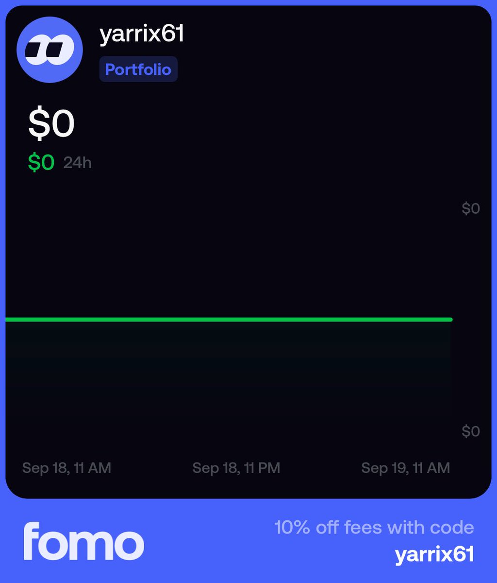 yarrix_61's tweet photo. Fomo refferal code 

Trade with me on fomo and get 10% off fees!

https://t.co/O1jFPMyaVF

#fomo https://t.co/ZA2404VHl6