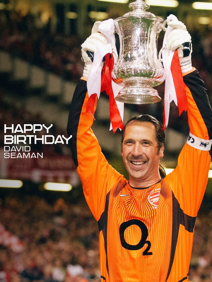 Arsenal's tweet photo. Happy birthday, David Seaman! 🎈 https://t.co/tmxIcy5GPI