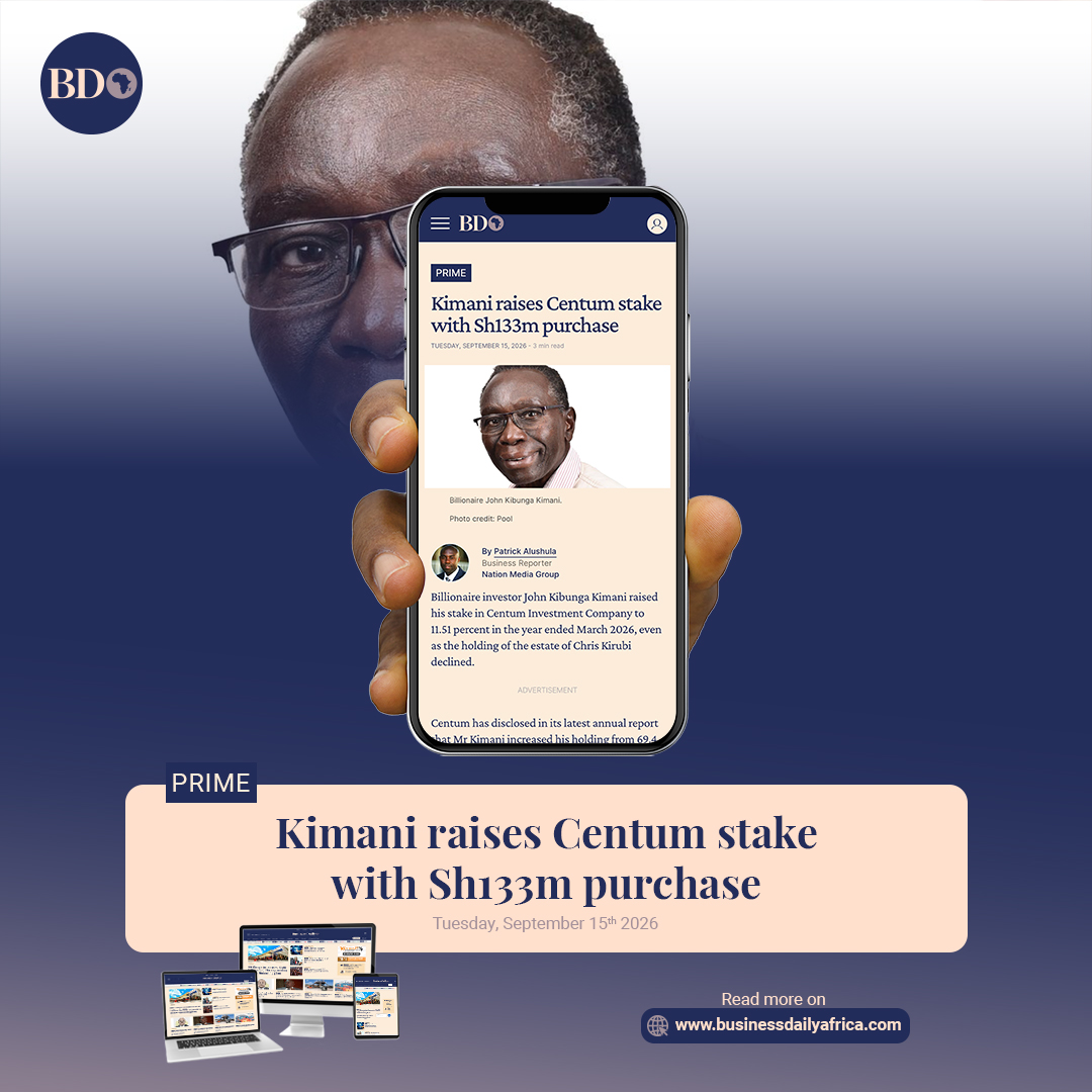 BD_Africa's tweet photo. Billionaire investor John Kibunga Kimani has expanded his stake in Centum Investment Company to 11.51%, adding Sh133 million worth of shares. 📈

The move continues a multi-year buying spree by one of the Nairobi Securities Exchange’s most prominent high-net-worth investors.

Read the full breakdown of the shareholding shift 
https://t.co/52wNrgFydw
 
#bdmostread 
@NationAfrica @Taifa_Leo @ntvkenya