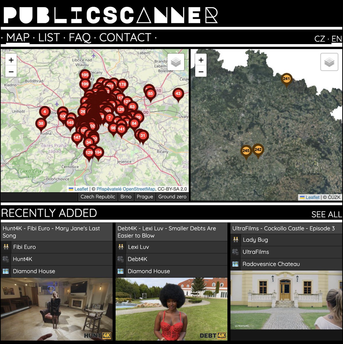 jonblackfox's tweet photo. Le google maps du porno Tchèque. Chaque point sur la carte correspond à un lieu de tournage à Prague et alentours. Des chambres d’hôtel, des appartements, quelques bars. Mais surtout des lieux publics, parking, endroits isolés à découvrir lors de votre prochain city trip… https://t.co/ZWovbN8cZS