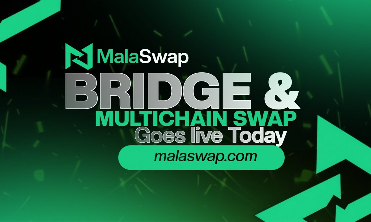 Malaswap's tweet photo. MALASWAP IS LEVELING UP AGAIN. 

Today at 3:00 PM UTC, we’re pushing another major update.

🌐 Multi-chain trading
Trade tokens across supported chains, all from MalaSwap.

🌉 Bridge goes LIVE
Move assets across chains without leaving the platform.

⚡ Smoother experience
Everything designed to make cross-chain trading faster and easier for our community.

And this is only the beginning.

One platform. More chains. More utility.

⏰ 3 PM UTC — BE READY. 💚🔥