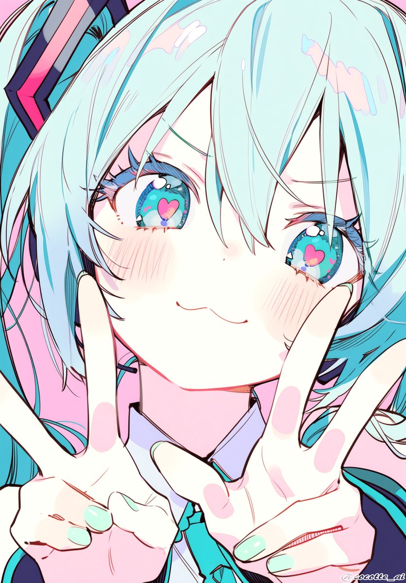 cocotte_ai's tweet photo. #初音ミク　💚🩷💚🩷 https://t.co/ftk6E9h3Sd