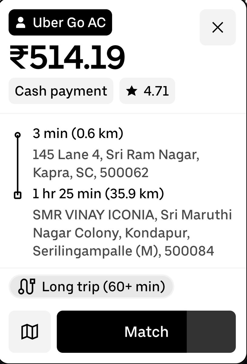 Dasaripn's tweet photo. @uber @Uber_Support @Uber_HYD @cmo_telangana @Ponnam_INC Uber,what's going on with fares.R u thinking the CAB AC is equal to Auto.Even Autos also won't go with these fares.
Dear TG Govt,pls find d attached fares what Uber is https://t.co/kzXWjB7NhZ u promised pls look into this. https://t.co/g8pl6vupzz