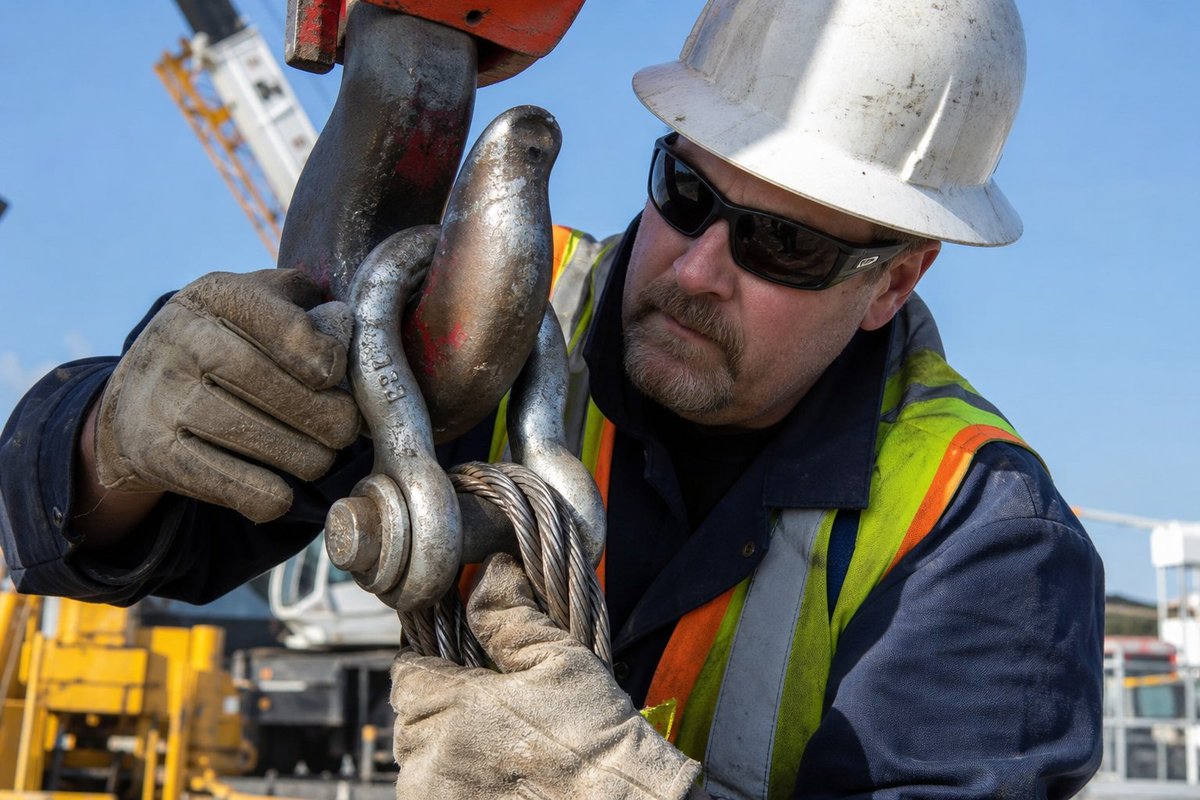 frogswiper's tweet photo. Inspect every sling, shackle, and hook before the lift. Fraying? Corrosion? Wrong WLL tag? Tag it out. A broken sling at full boom is too late to fix. Rigging fails fast — inspect faster.

#RiggingSafety #CraneOperator #ConstructionSafety #LiftPlan https://t.co/krxgeMZtUU