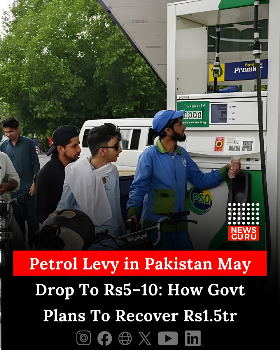 sofiasanchezuce's tweet photo. Pakistan is considering cutting the petrol levy by Rs5–10 per litre, potentially lowering fuel prices but creating a revenue shortfall of up to Rs1. 5 trillion. The gap could be covered by higher taxes on wealth, luxury goods, property, https://t.co/1NtC2iRxFL