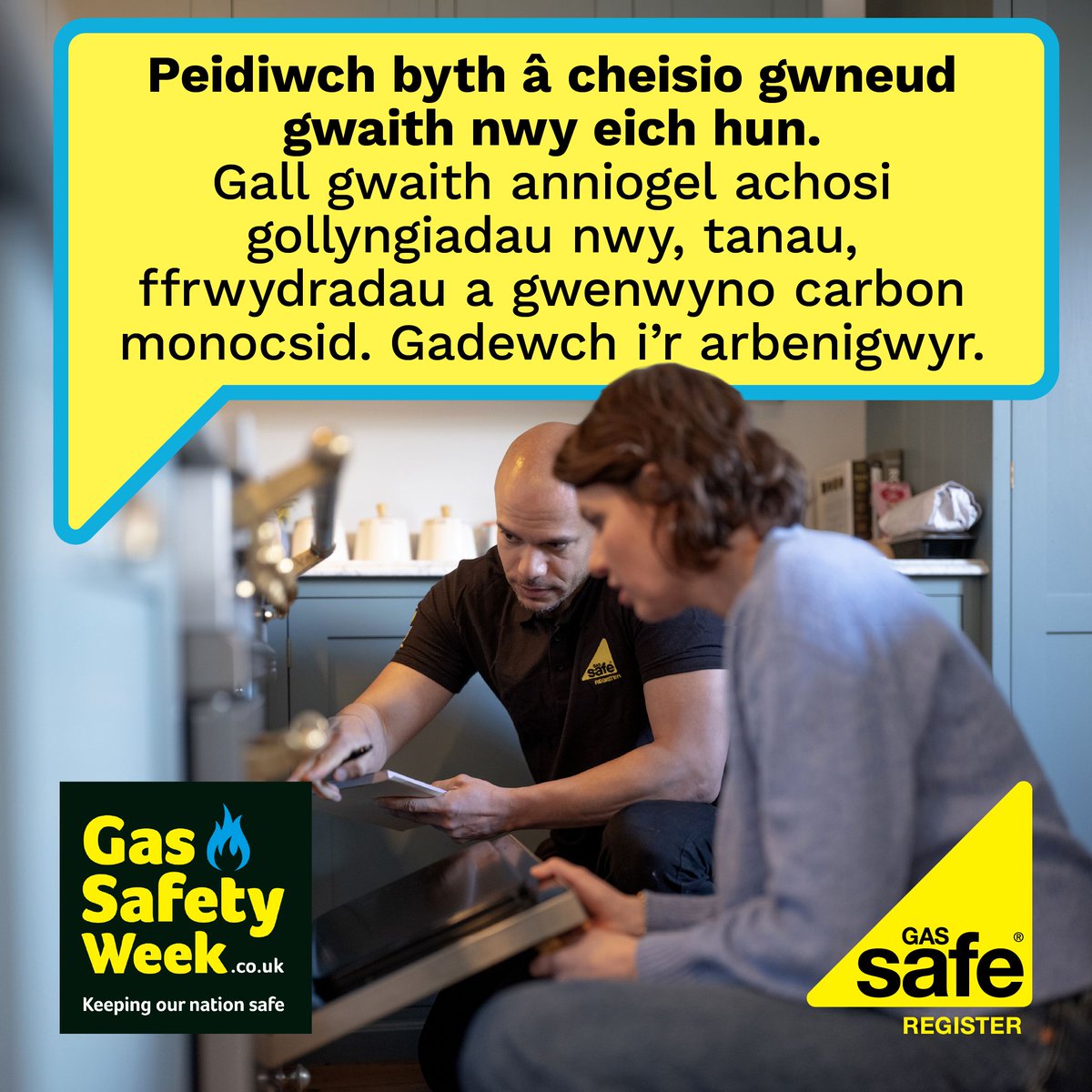 GasSafeRegister's tweet photo. Yn y dwylo anghywir, gall gwaith nwy achosi gollyngiadau nwy, tanau, ffrwydradau neu wenwyno carbon monocsid. Os oes problem gyda’ch offer nwy, peidiwch â cheisio ei drwsio eich hun. Defnyddiwch beiriannydd cymwys sydd wedi’i gofrestru gyda Diogelwch Nwy bob amser. https://t.co/uUrUuWYtUa