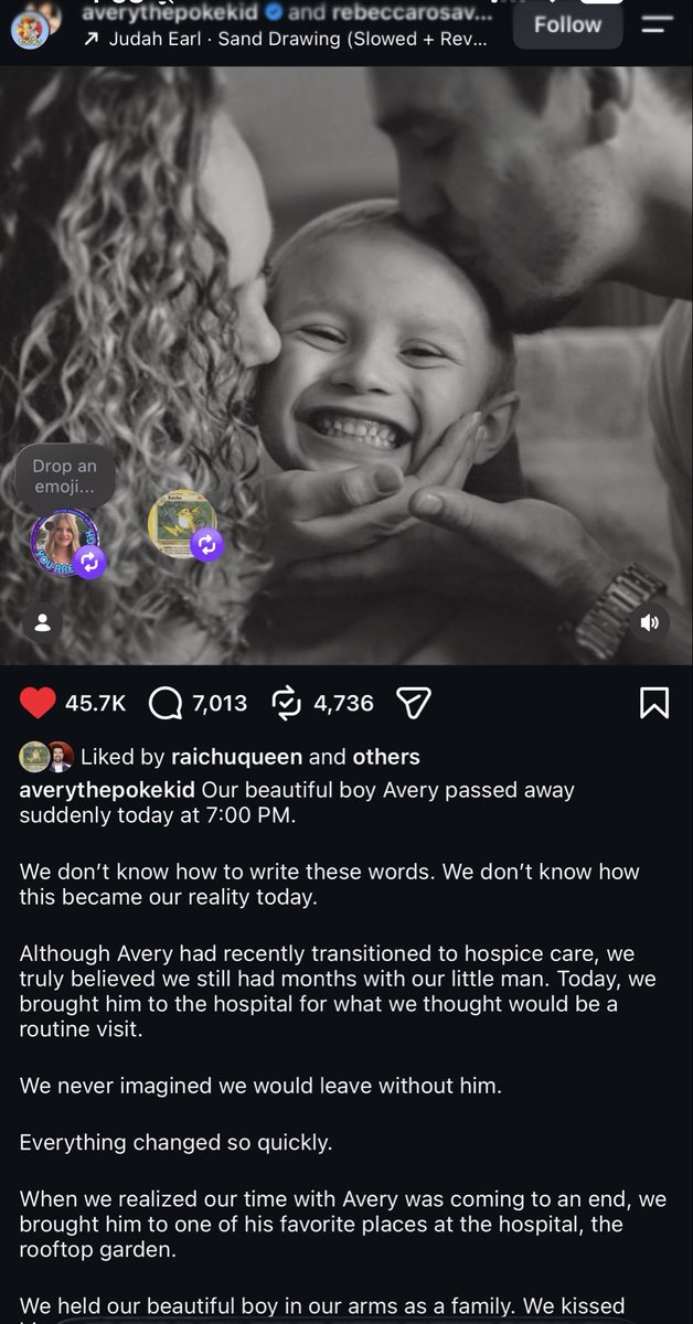 LinaGl00m's tweet photo. I’m fucking sobbing. 💔 Avery was such a beautiful soul and someone who could always put a smile on my face, even on the days when he wasn’t feeling okay himself. He’s genuinely such a fucking legend, bro. I hope he knew just how loved he is. 

Rest in Paradise, trainer. ♥️🕊️ https://t.co/S49VMkY4l0