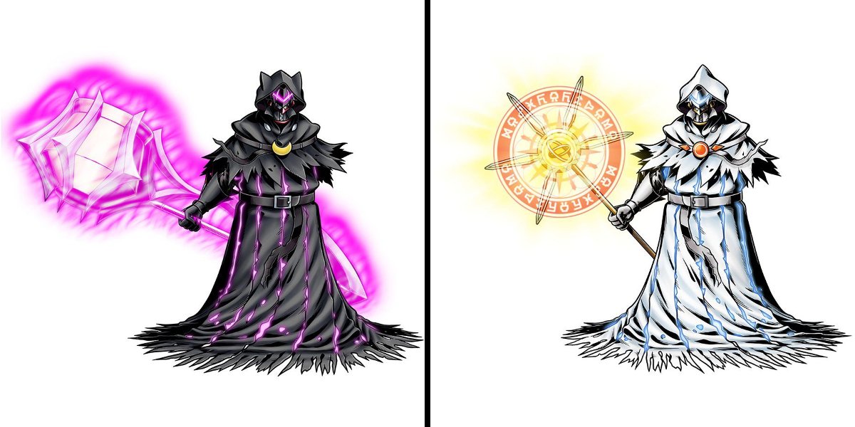 vigilan7eX's tweet photo. ... What if atratusmon and albatusmon released forms are similar to these as they represent respectively moon and sun, and also yin and yang according to sanzomon. As many stated, the current design indicates many constraints and the released form could reveal their silhouette https://t.co/kq6NYIc9fW