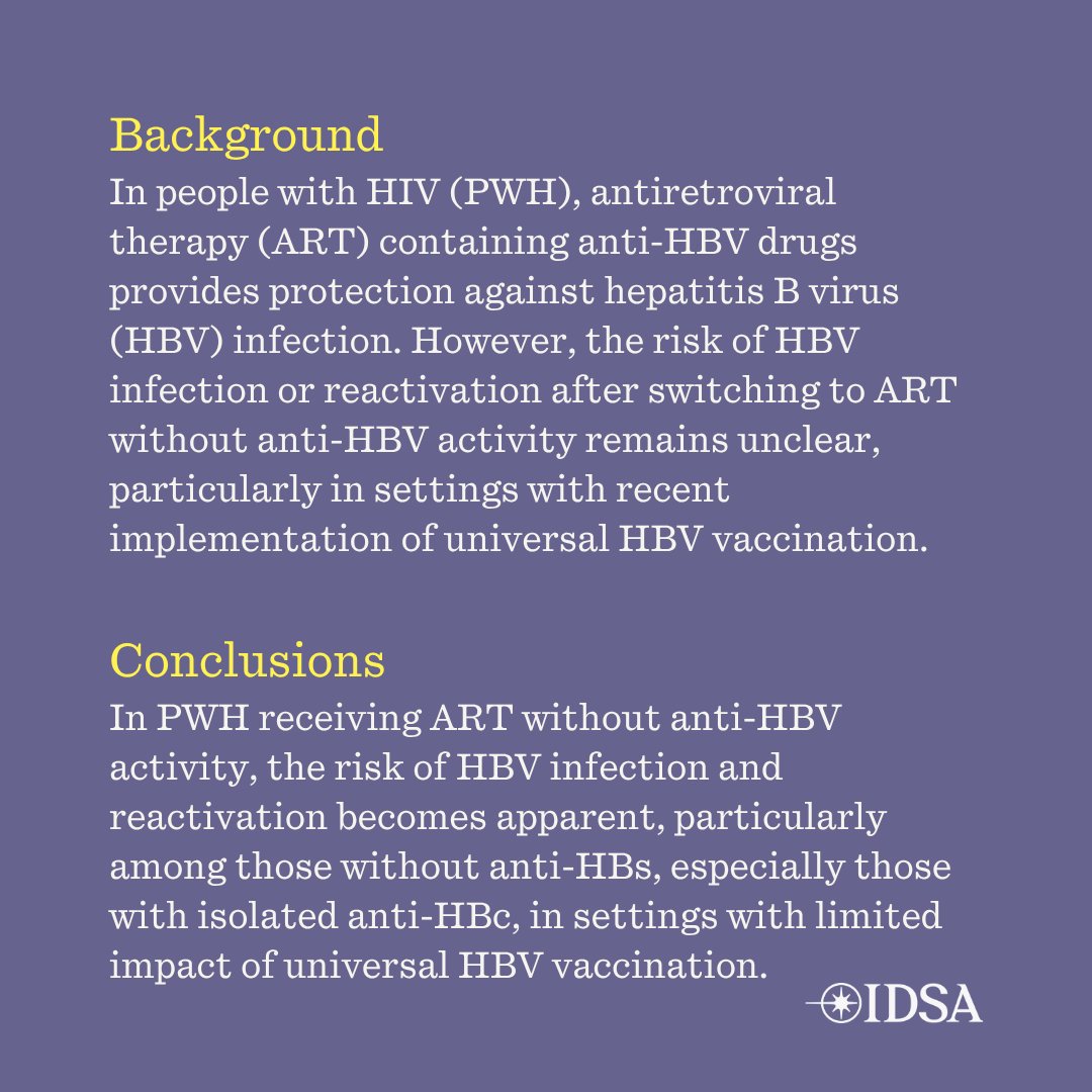 OFIDJournal's tweet photo. Clinically Relevant Risk of Hepatitis B Virus Infection and Reactivation in People with HIV After Withdrawal of Anti-HBV–Active Antiretroviral Therapy in Japan

🔁 Repost
🔗 https://t.co/pJSHVznz5x https://t.co/ekLpxI1zNn