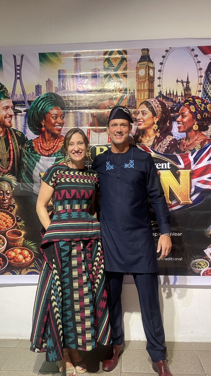 VickySeymourUK's tweet photo. Delighted to welcome our High Commissioner @PeteVowles to @UKinNigeria! 

Looking forward to all we will achieve together under your leadership and, of course, to our shared appreciation for vibrant Nigerian fashion. 🇳🇬🇬🇧 https://t.co/eqlwq9znl2
