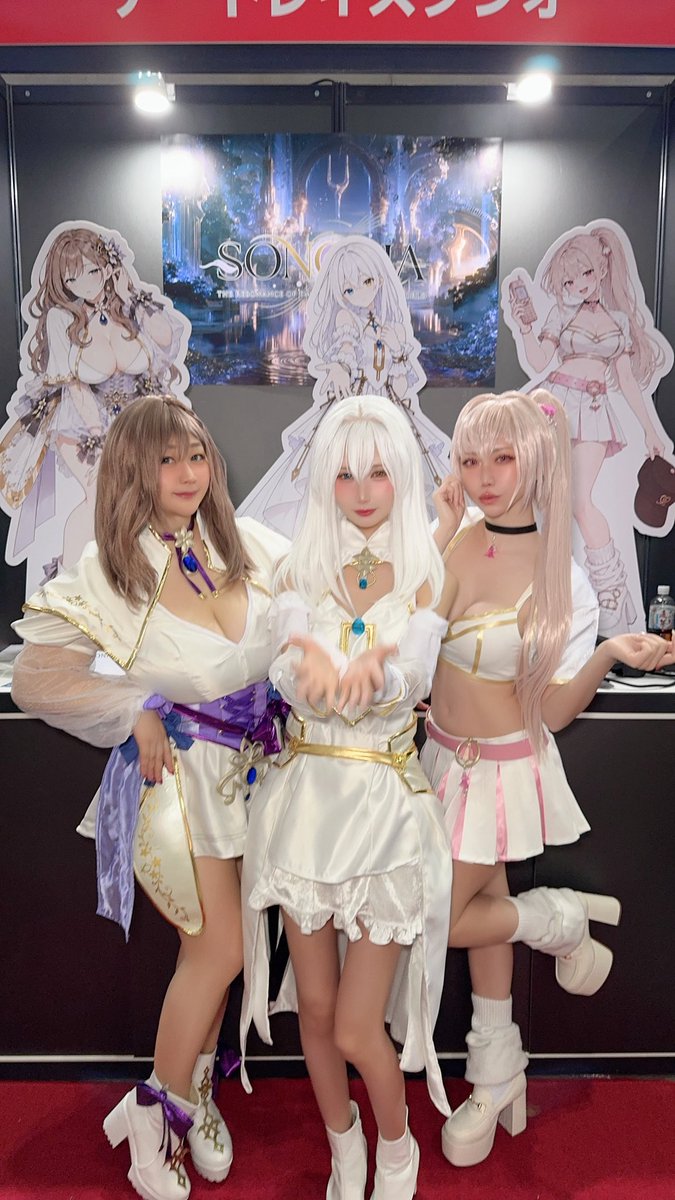 SONORIA_JP's tweet photo. TGS2026 一般公開初日、ありがとうございました！🎮✨

予想を遥かに上回るたくさんの方にSONORIAブースへお越しいただきました！

明日はお渡しできるカードも復活���ますので、ぜひ！

明日もコスプレイヤーと一緒にお待ちしています🎵

📍幕張メッセ Hall 9
09-E16

#東京ゲームショウ2026 #SONORIA https://t.co/jhbpZWOmUu