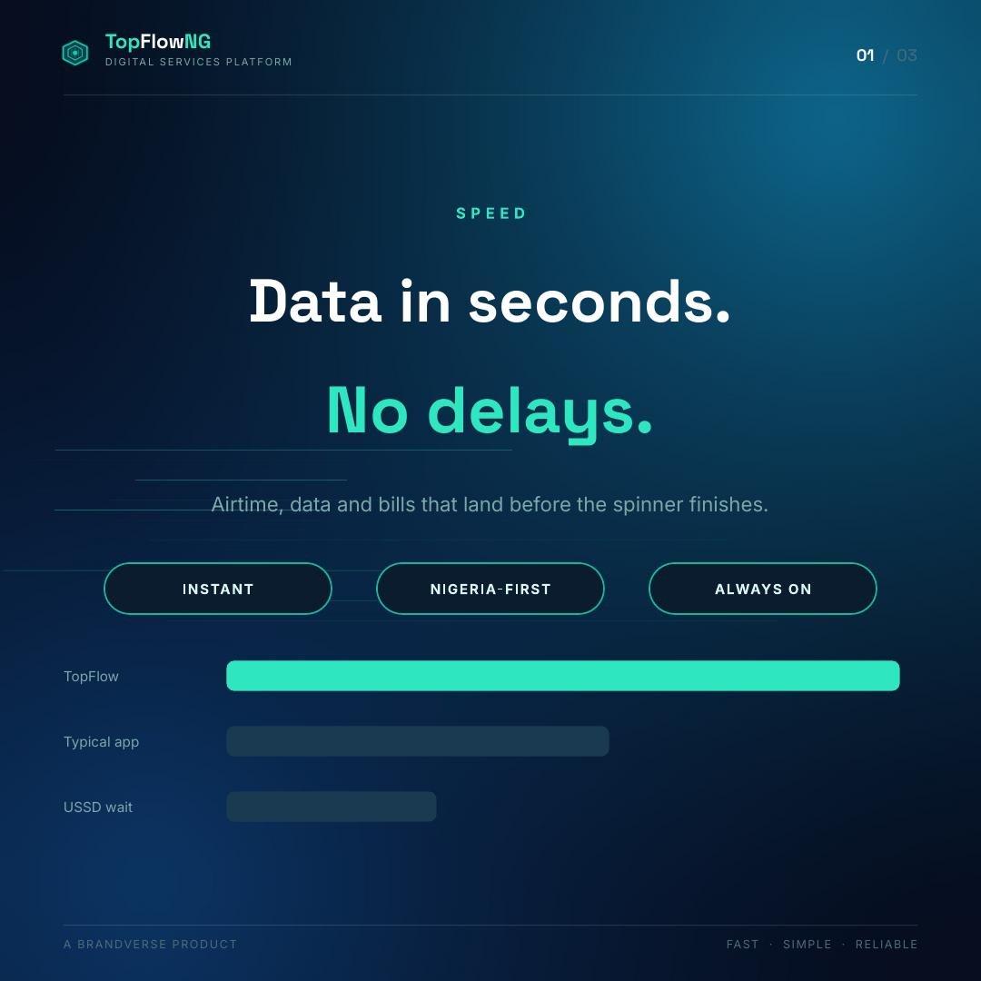 TopflowNG's tweet photo. When something should take seconds…
it shouldn’t take minutes.
Simple things should stay simple.
#TopFlowNG #DigitalPayments https://t.co/v3awlH8Jti