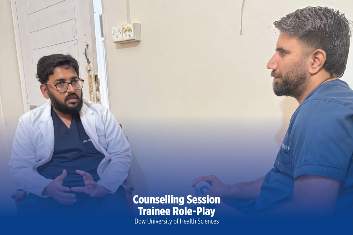 Dow_Uni's tweet photo. Counselling Session: Trainee Role-Play | Department of Dermatology, DUHS

The Department of Dermatology, Dow Medical College, Dow University of Health Sciences (DUHS) successfully conducted a CME on “Counselling Session: Trainee Role-Play” on 17 September 2026. https://t.co/bkCcX3eGwz