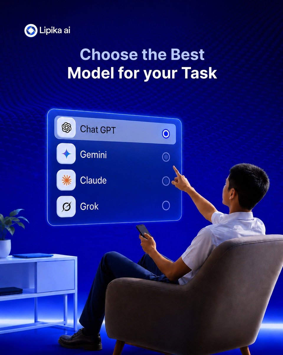 lipikaai's tweet photo. Why use just one AI model? ⚡

Writing, research, coding, brainstorming—different tasks need different strengths.

With Lipika AI, access multiple AI models in one workspace. Less switching. More creating. 🚀

Start free: https://t.co/A8EMRAMCGe

#LipikaAI #AI #AITools #AIWork https://t.co/IGutHsxjqT