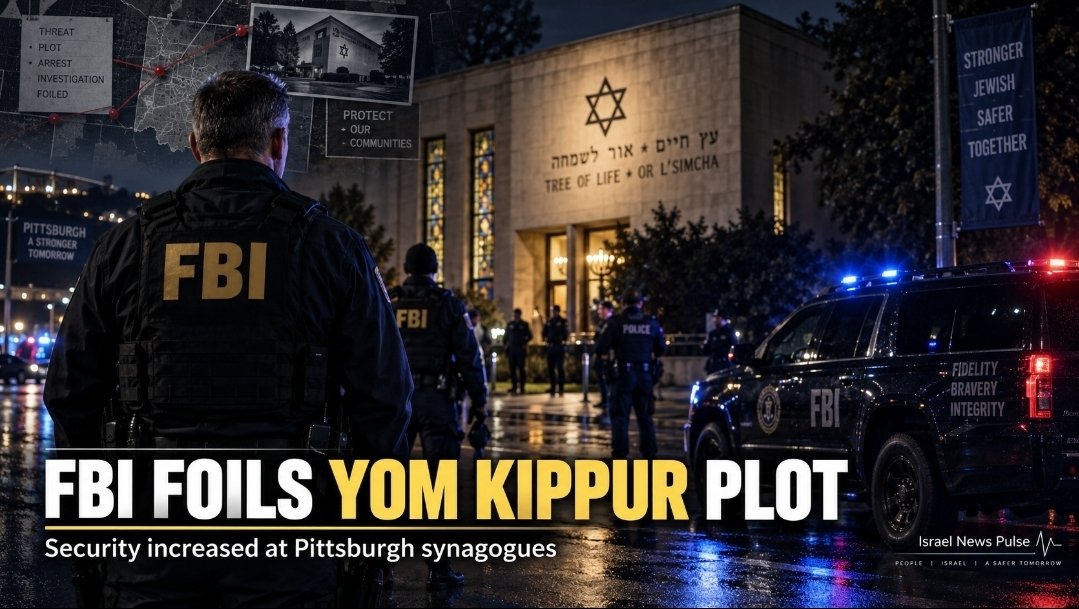 israelnewspulse's tweet photo. United States: FBI agents in Pennsylvania foiled an alleged plot to attack synagogues and other Jewish institutions on the eve of Yom Kippur, prompting increased security in Pittsburgh’s Jewish community. Federal agents arrested 21 year old U.S. citizen Jonathan Kramer at a hotel in Cranberry Township, where authorities say he was found with a rifle, dozens of knives and around 200 rounds of ammunition. According to court documents, Kramer had expressed support for ISIS and allegedly planned mass casualty attacks at several locations, as well as poisoning food at synagogues across the state.