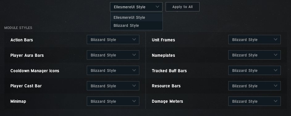 EllesmereGaming's tweet photo. Announcing EllesmereUI Blizzard Styled Modules

Live with next patch on both Retail and Forever, EllesmereUI can now have every major module visually styled like default Blizzard UI but with full EllesmereUI customizability/functionality. For new players, this popup (first image) will show after your first install. You can later change this setting per module in the global settings -> style tab.

Also, EllesmereUI Forever launches today!! Patch either around 12:30pm EST or 8pm EST depending on how internal testing goes while I sleep😴