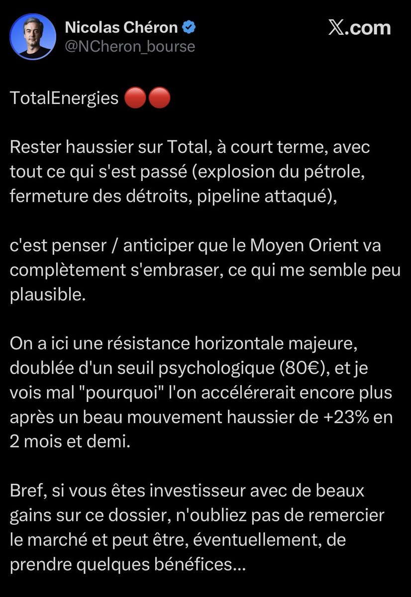 DerivativeProFR's tweet photo. Et il y a des gens qui écoutent ces conneries…

Même si, il fut un temps où le pétrole était consommé brute comme médicament, aujourd’hui on consomme des produits raffinés et non du brute.

De plus, la baisse de notation de l’Etat Français profitera à $TTE (voir graphique). https://t.co/VqQ7b6eQT5