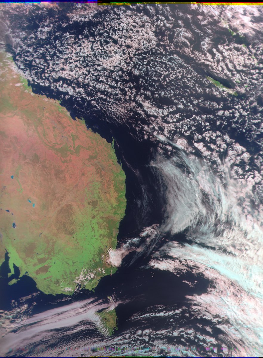 BenSKlerk1's tweet photo. #MeteorMN2_3 and #MN2_4 todays passes 19 Sept AEST
#Satdump, #QFH, #Nooelec Noaa, #Airspy mini
#weather #LRPT #Satellite #Australia #NewZealand https://t.co/lGntYxFsRb
