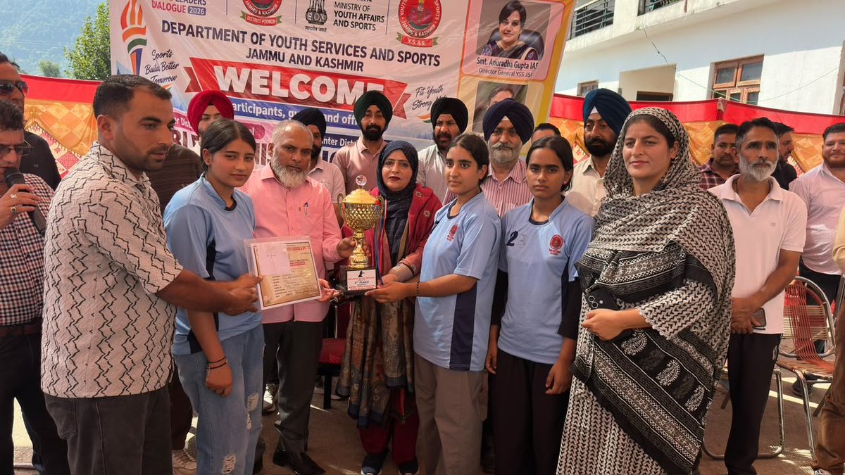 YssPoonch's tweet photo. District Jammu Emerges Overall Champion in Inter-District Table Tennis Girls’ Championship at Poonch*

*DYSS Poonch Concludes Multi-Day Championship; Winners Felicitated with Trophies, Medals and Certificates* https://t.co/xfr1nMTs1c