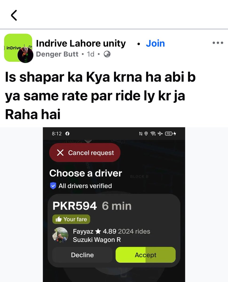 jafribois's tweet photo. There is this facebook group of indrive drivers who gang up on fellow drivers who charge low fares and refuse to extort 😭 they lit act like a mafia trying to punish the ones who aint listen https://t.co/EwThASMJ0d