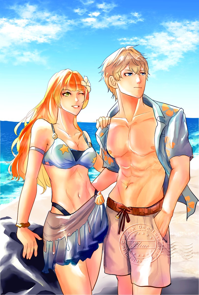 __fleuur's tweet photo. #⃝PetalBound 🛡️🌼
[late summer post]

“Always on high alert, huh? We’re on vacation, Geppie!”

“Old habits die hard. I just want to ensure nothing interrupts this moment, Hannah.” https://t.co/Z3oYVtbThi