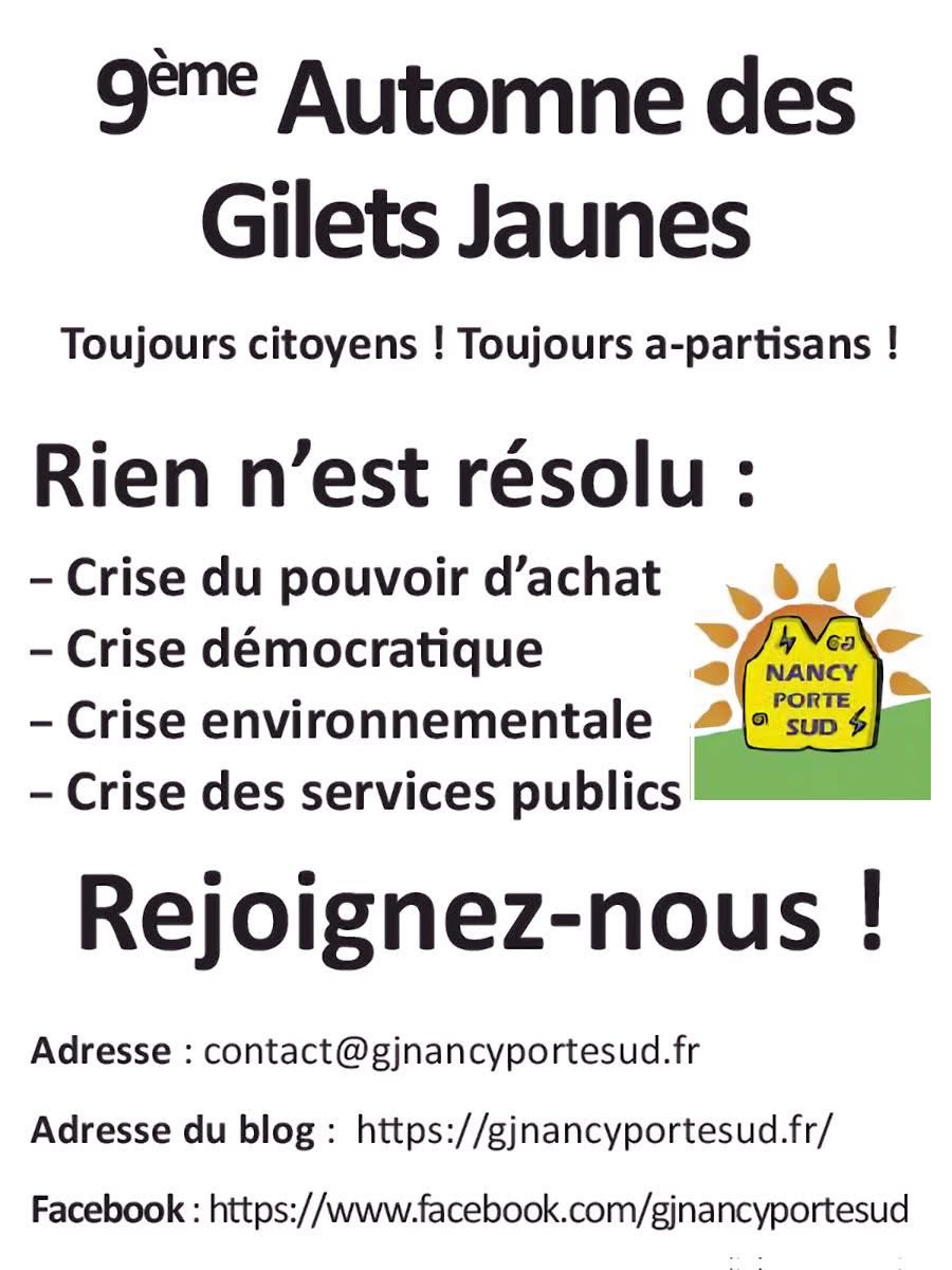 jmusulmans2's tweet photo. Participez à l’assemblée générale des #GiletsJaunes de Nancy mercredi 23 septembre.
18h30 salle du Vélodrome, rue d'Echternach à Vandœuvre-lès-Nancy. #infoGJ https://t.co/aRIhf6YPLF