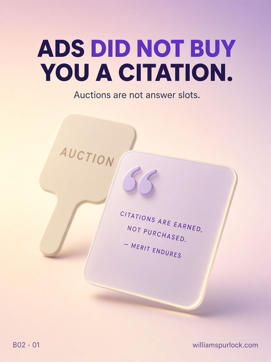creativewill02's tweet photo. Ads did not buy you a citation.

Auctions are not answer slots. That is the budget problem under Google AI Mode, and most accounts still treat it like a bid setting.

The mistake I keep seeing: stuffing ads, schema, and "AI Mode SEO" checklists while shipping pages that cannot answer a multi-step question in a form a model can extract. Ranking in AI Mode is citation and passage quality on the same crawl and trust stack as classic Search. Raising Google Ads budget on research terms does not purchase a citation.

I have watched accounts grow spend on informational queries while AI-answer surfaces took the comparison stage. Schema without substance is decoration. AI Mode synthesizes. It does not reward a Business Profile badge by itself, or a generic service page that never states who you serve, where, and what proof you have.

What ranking means for a budget owner:

Citation, not position 1. There is no classic blue-link slot to own inside the synthesis. You want to be a named source with a clear entity.

Passage fitness. Pages that open with a direct answer, then a table or list, get extracted more cleanly than a narrative that buries the take.

Same foundation as Search. If Search Console shows crawl or index issues, AI Mode will not rescue you.

Paid cannot substitute. Ads can capture intent that still clicks. They cannot force Gemini-powered synthesis to call you the best plumber in Austin if your site never proves it.

Paid search still works. The mix of queries that deserve paid coverage has changed. Ads buy auctions. Citations come from crawlable, answer-first pages. Those are different products. Stop treating the bid like a citation.