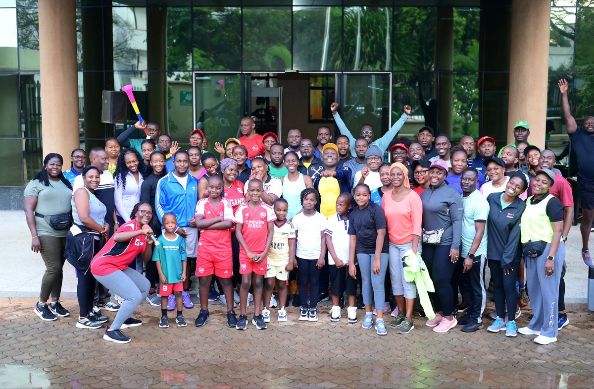 OAG_Uganda's tweet photo. #Update: Staff of the Office of the Auditor General, led by the Directorate of Forensics, Investigations and IT Audits, have participated in the monthly Walk or Jog Day- an initiative promoting physical fitness, healthy living and staff well-being. Together, we keep moving, stay healthy and build a stronger, more energetic OAG team! 💪🏽 #OAGUganda #WalkOrJogDay #StaffWellness #HealthyLiving #FitAtWork