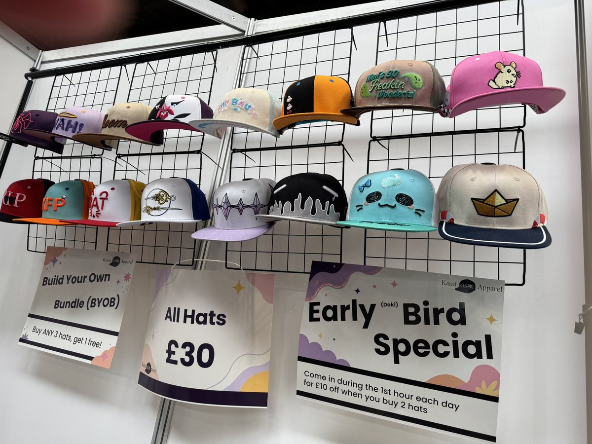 KamiOshiApparel's tweet photo. It’s been such a crazy morning I haven’t been able to post! It’s incredible to see so many hats before I even started selling. Thank you for your support!

Come find me at VeXpo Artist Alley Table A25! https://t.co/dn4QdaQzg0