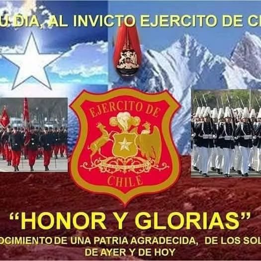 KekaBasualdo's tweet photo. 🔴 FELIZ DIA A TODA LA FAMILIA MILITAR, en el Día de las GLORIAS DEL GLORIOSO EJÉRCITO DE AYER, DE HOY y DE SIEMPRE .. Un especial saludos a TODOS AQUELLOS que HOY ESTANDO VIEJOS y ENFERMOS, están PRESOS por DARLES a CADA UNO de los “CHILENOS”  una PATRIA LIBRE y PRÓSPERA, que NOS SALVARON de una ser UNA CUBA @Ejercito_Chile