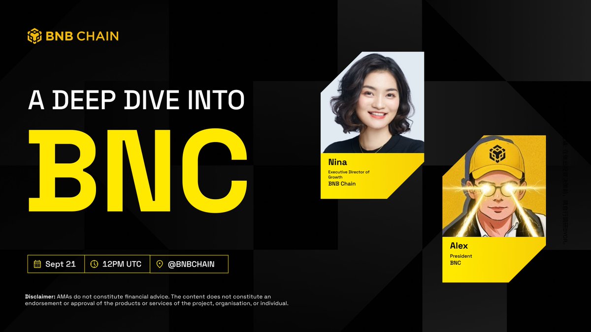 BNBCHAIN's tweet photo. Why build an entire company around BNB?

@odagius, President of @BNBNetworkCo, answers that live with @nina_rong, along with how the company is put together and what it means for everyone holding BNB.

Sept 21 at 12:00 PM (UTC)

Set a reminder 👇
https://t.co/6tEzWn5sd4 https://t.co/Lj75ovPwJD