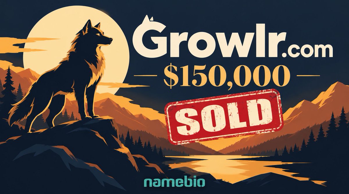 NameBio's tweet photo. Yesterday saw $830k in domain name sales, including:

$150,000 Growlr․com
$50,000 Variance․io
$8,999 Mastry․ai
$8,100 DormRoom․com
$7,069 Pitch․me
$6,400 LabHub․com
$5,905 Snabb․com
$5,655 PayCon․com
$4,694 PYAW․com
$4,211 Intra․org
$3,950 WestCoast․ai
$3,750 InfiniChain․com
$3,700 Sequence․net
$3,600 TennisShots․com
$3,582 LegacyCore․com

📊 Top 100 Sales: https://t.co/iqCnljKaok
Repeat sales + charts in reply 👇