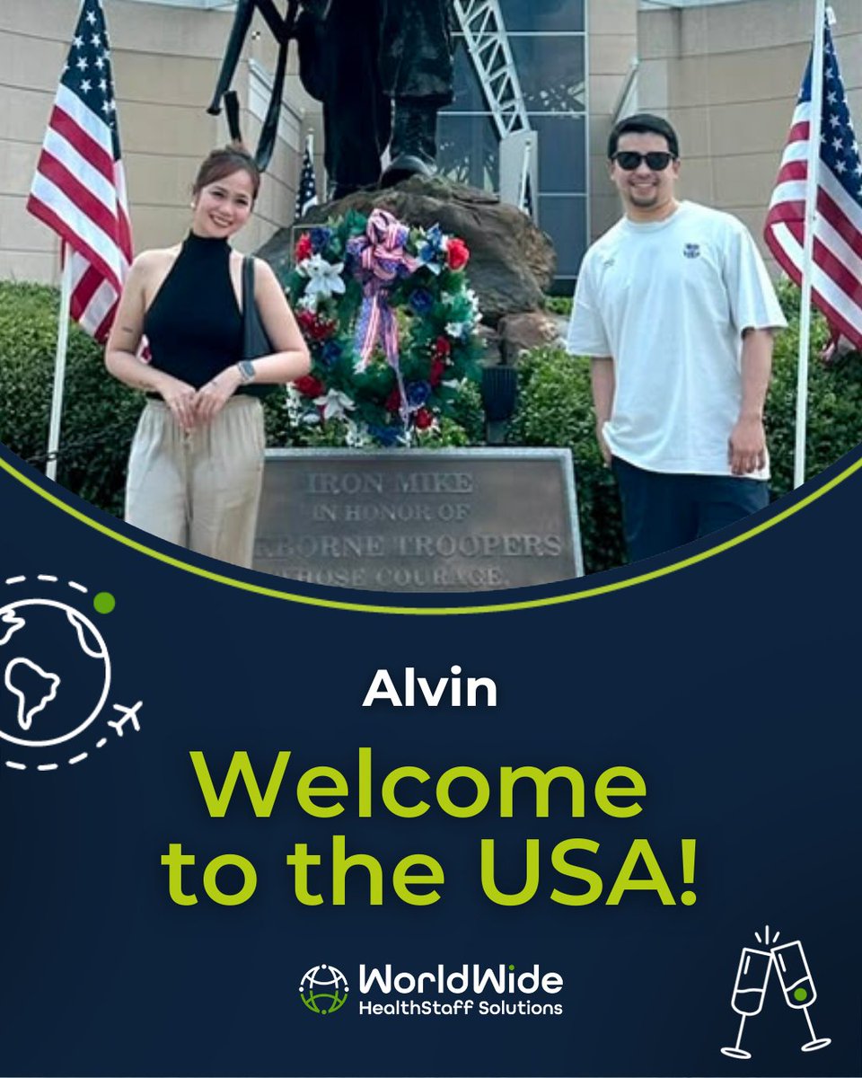 WWHealthStaff's tweet photo. Welcome to the U.S. Alvin! π₯
Take it one step at a time. You are ready, and weβre rooting for you.
#WelcomeToTheUS #InternationalNurse #USRN #NursingJourney #WWHS
.
.
.
Apply to be a U.S. Nurse https://t.co/6W9znI95Jb https://t.co/ZQedp0go2l