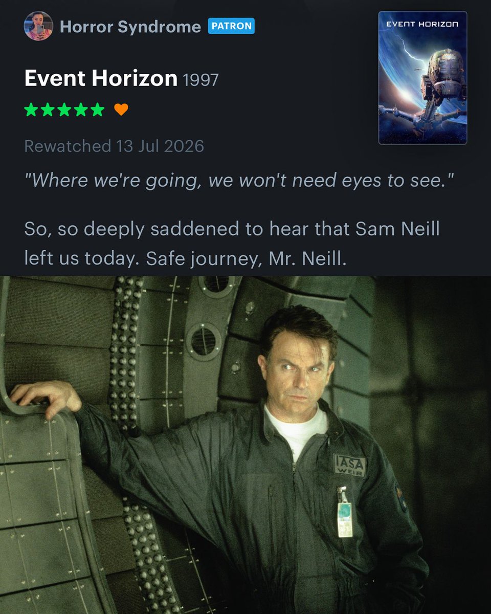 ThePCCLondon's tweet photo. Paul W. S. Anderson's EVENT HORIZON returns to the PCC from a 35mm print Sat 3rd Oct at 3:30pm, presented in celebration of the late, great Sam Neill.

🎟️: https://t.co/lism5AdARA https://t.co/3tgaka4jM3