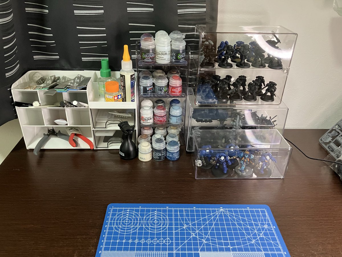 Taichirou7's tweet photo. ダイソーで良さそうなの買って作業環境ちょっと綺麗になった
塗料置きはもう一つ欲しいな https://t.co/KkJtyPDRBj