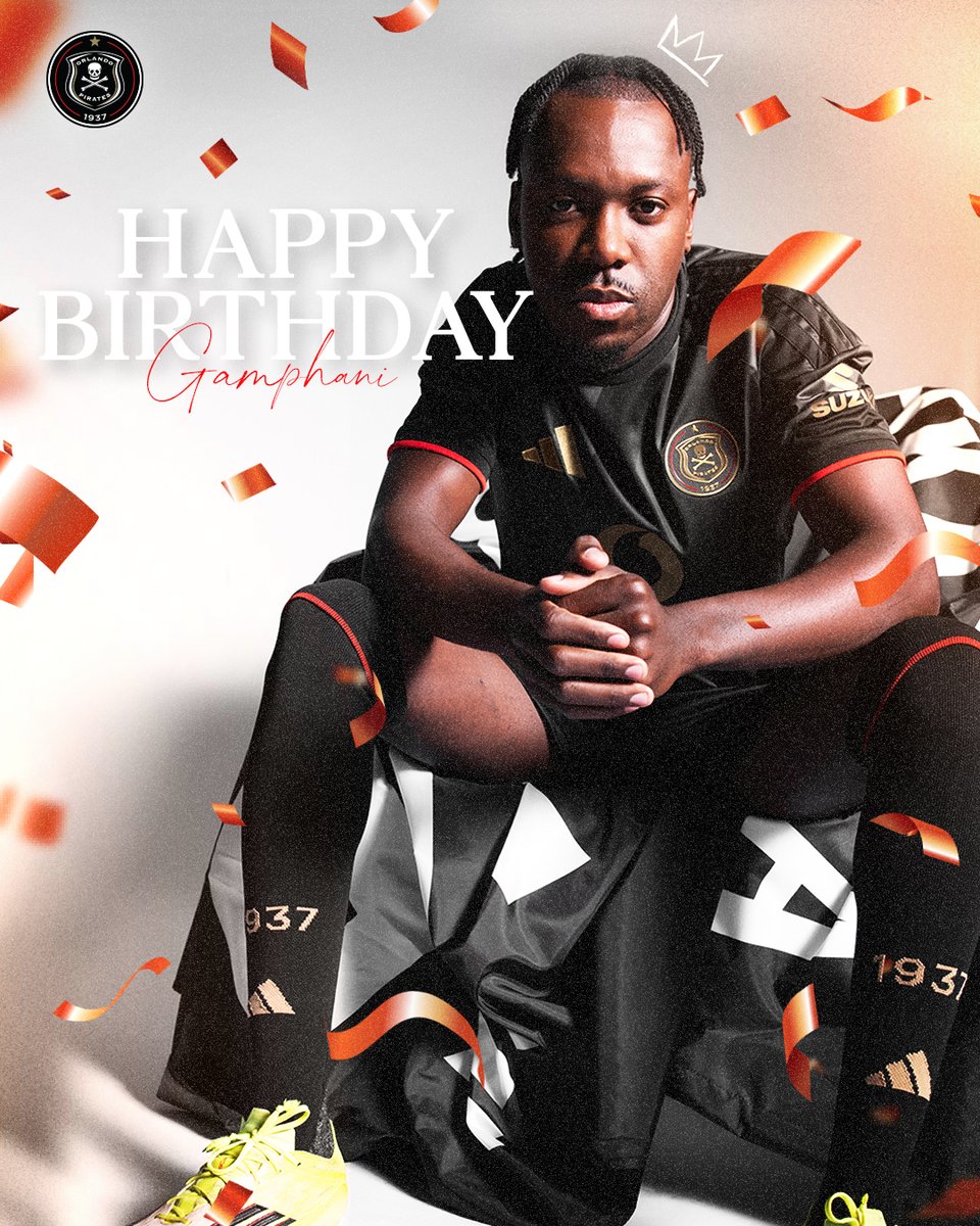 orlandopirates's tweet photo. Wishing our #23, Gamphani Lungu a Happy Birthday!  🎉

🎉🎉 🎂🎂🎂
⚫️⚪️🔴⭐️
#OrlandoPirates
#OnceAlways https://t.co/PBbkLkh8ui