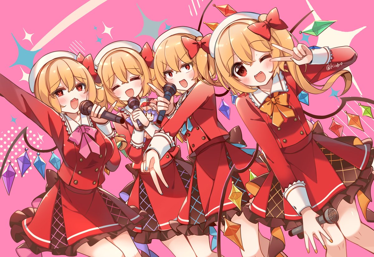 kirero's tweet photo. アイドルフランちゃんのふぉーおぶあかいんど！❤️💜💙💛 https://t.co/qcTAAVtes9