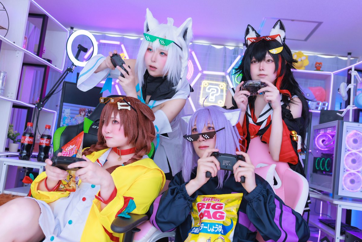 hiyo_0506_'s tweet photo. Cosplay/hololive

戌神ころね🥐・猫又おかゆ🍙
大神ミオ🌲・白上フブキ🌽

「4人揃えばゲマズ最強‼️」

 #hololivecosplay
 #0905北のゲマズ併せ https://t.co/Uo7KtSKFjE