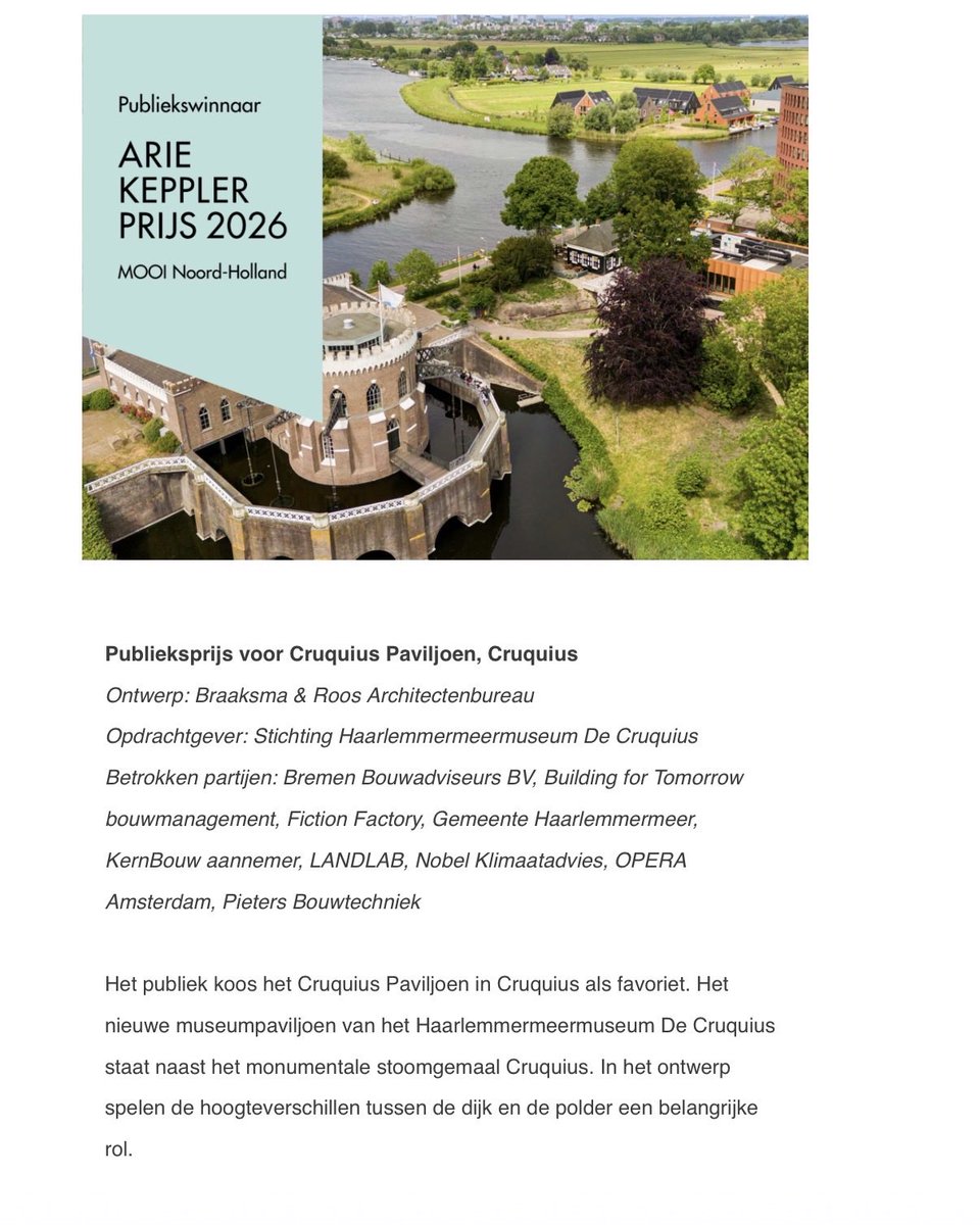 marjaruigrok's tweet photo. Geweldig! Het Paviljoen van het @cruquiusmuseum heeft de publieksprijs van de Arie Keplerprijs gewonnen En terecht natuurlijk! Lees er alles over: https://t.co/2scWZFWanv 🎉 https://t.co/Krduxxwz6b