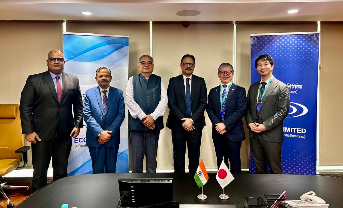 ecgclimited's tweet photo. ECGC, led by Mr. Sristiraj Ambastha, CMD, met Mr. Yuichiro Akita, Senior General Manager,NEXI (the ECA of Japan) who is currently also the President of the Berne Union (The International Union of Credit and Investment Insurers), at the ECGC Head Office, Mumbai on 18.09.2026.(1/2) https://t.co/E2LaZ4DgfM