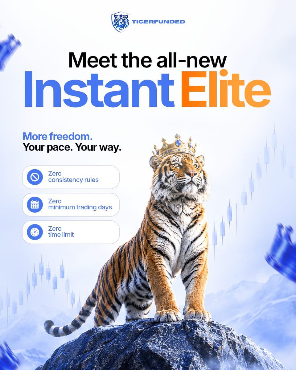 HabuMufty's tweet photo. π― @tigerfunded Instant Elite is LIVE! π
Looking for a more flexible way to trade funded capital? Instant Elite comes with:
β
Zero consistency rules
β
Zero minimum trading days
β
Zero time limit
And for the launch, you can get 50%OFF with code Princeπ₯
#Forex #tigerfunded https://t.co/2jtyOYkCDr