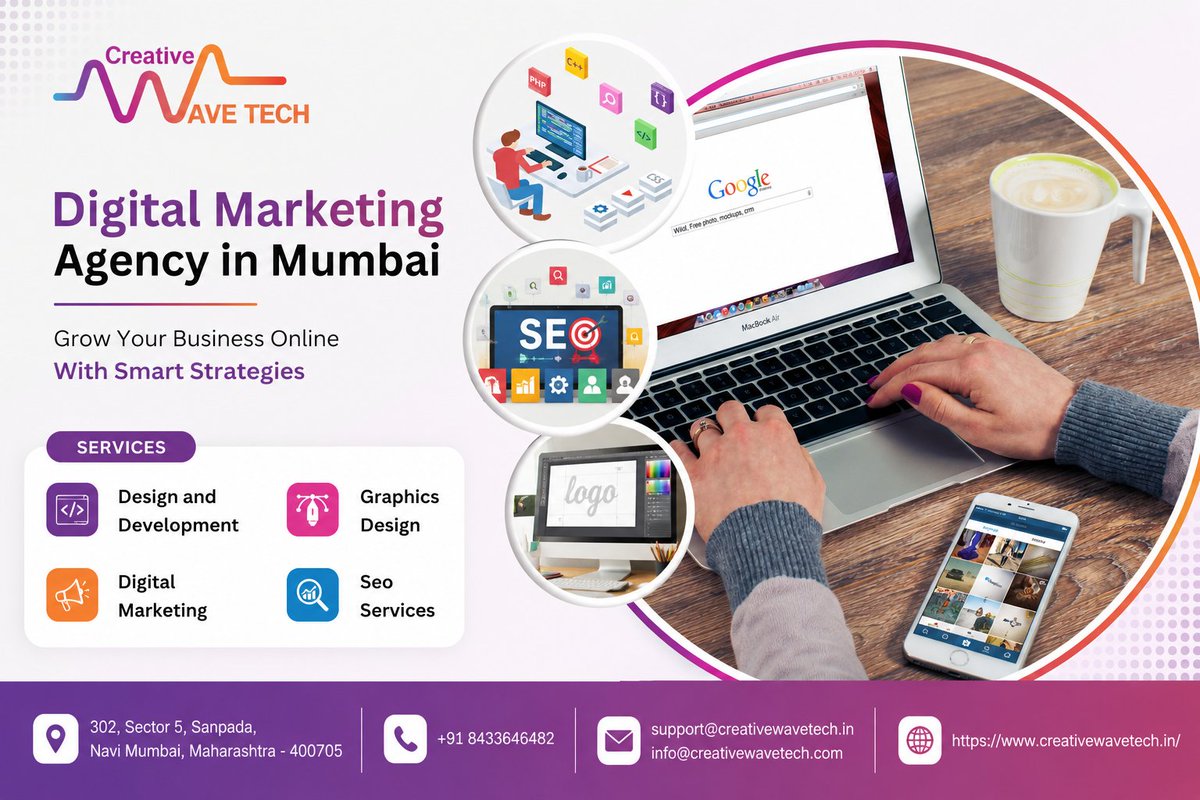 creativewavetec's tweet photo. Digital Marketing Agency in Mumbai | Creative Wave Tech

Creative Wave Tech is a trusted Digital Marketing Agency in Mumbai dedicated to helping businesses grow online with result-driven digital solutions. Call +91 8433646482 

https://t.co/3F5oafhyDi https://t.co/xPBfsDlTwU