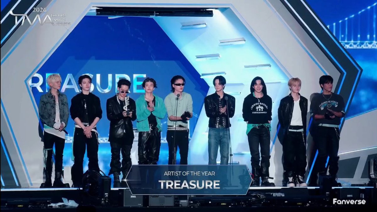 YGFacts_sprt's tweet photo. Congratulations to TREASURE for winning "Artist of the Year" award at the 2026 The Fact Music Awards! 🏆

#TREASURE #트레저 @treasuremembers https://t.co/lKPoQwC9tY