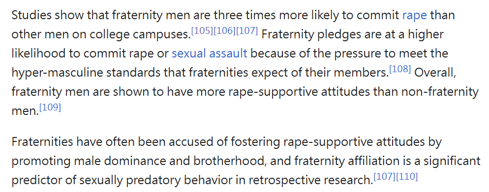 auriclament's tweet photo. @SkechyGD Basically male-only college social clubs (usually in north america) . Sexual assault is unfortunately very common coming from members of frats, significantly moreso than from other men https://t.co/TMh6f2NY2P