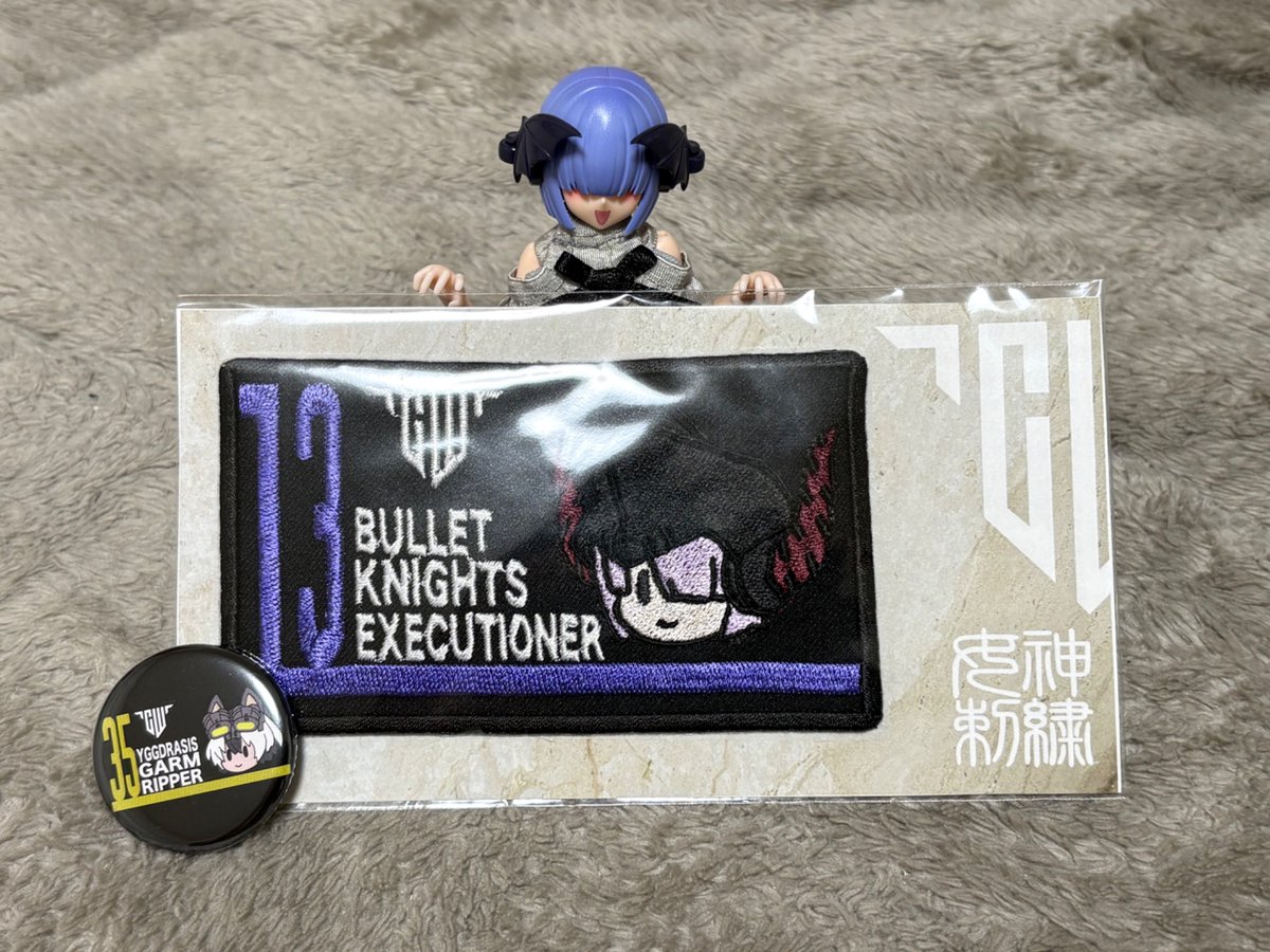 Gishki_DT's tweet photo. 戦利品が一つ抜けてた！
@teruteruch さんところのエクスキューショナーワッペン！メガミ内で最推しキットのキューちゃんグッズは外せまい…！！ https://t.co/FSRJi6qEwy