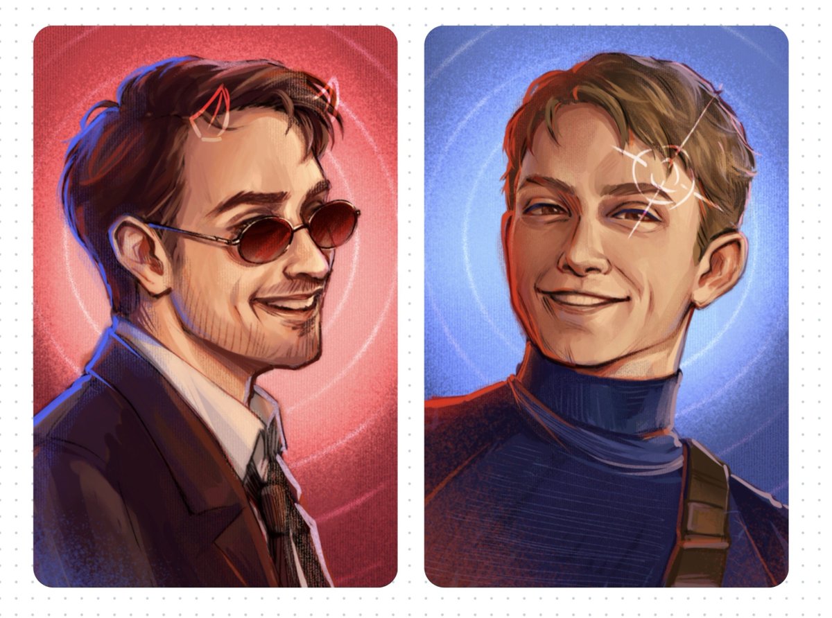 soggicornflakes's tweet photo. photocards of my favorite new york citizens #dexmatt #daredevil #bullseye https://t.co/APRl1eONFh