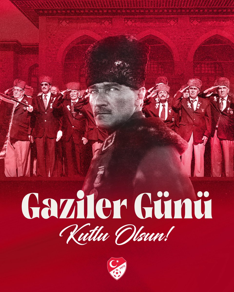 TFF_Org's tweet photo. Başta Gazi Mustafa Kemal Atatürk olmak üzere tüm gazilerimizin 19 Eylül Gaziler Günü kutlu olsun. 

#GazilerGünü https://t.co/6XulAUWpjt
