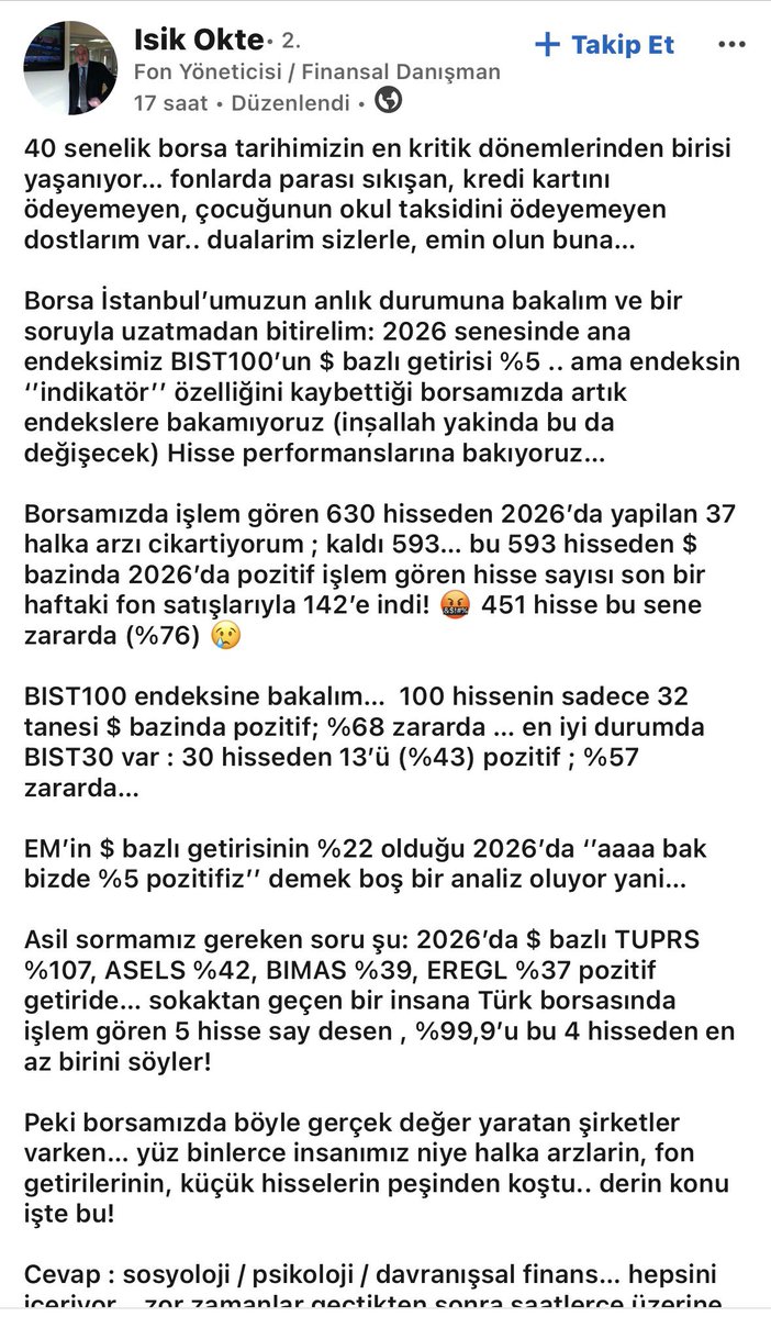 fonmatik0's tweet photo. Işık Ökte’nin fonlar ve hisseler hakkında yorumları..

Düşene herkes tekme vurur. https://t.co/1N2Niwxw3k