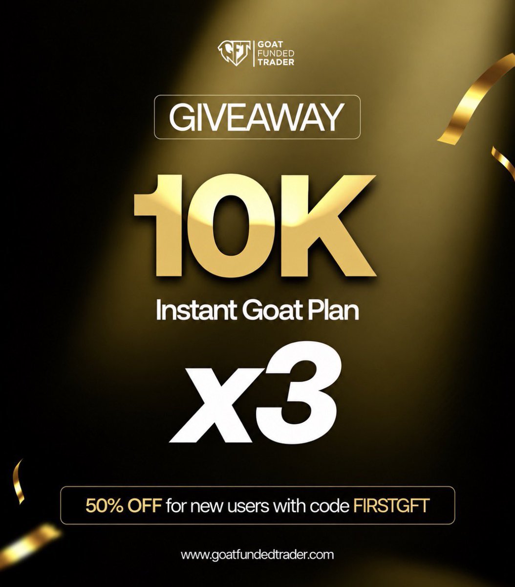 TpwithPolarity's tweet photo. $15,000 (3x $5k Funded challenge with GFT⚡️

Follow @GoatFunded || @EdwardXLreal || @Leveragedgiant || @CableAnalyst 

⚡Like &amp; Repost 
⚡Tag 3 Traders

• perform tasks on the site - https://t.co/PL2muGiKB9

• Join the Channel -
https://t.co/5N5JYMLk4b https://t.co/qZv4QUyGdq