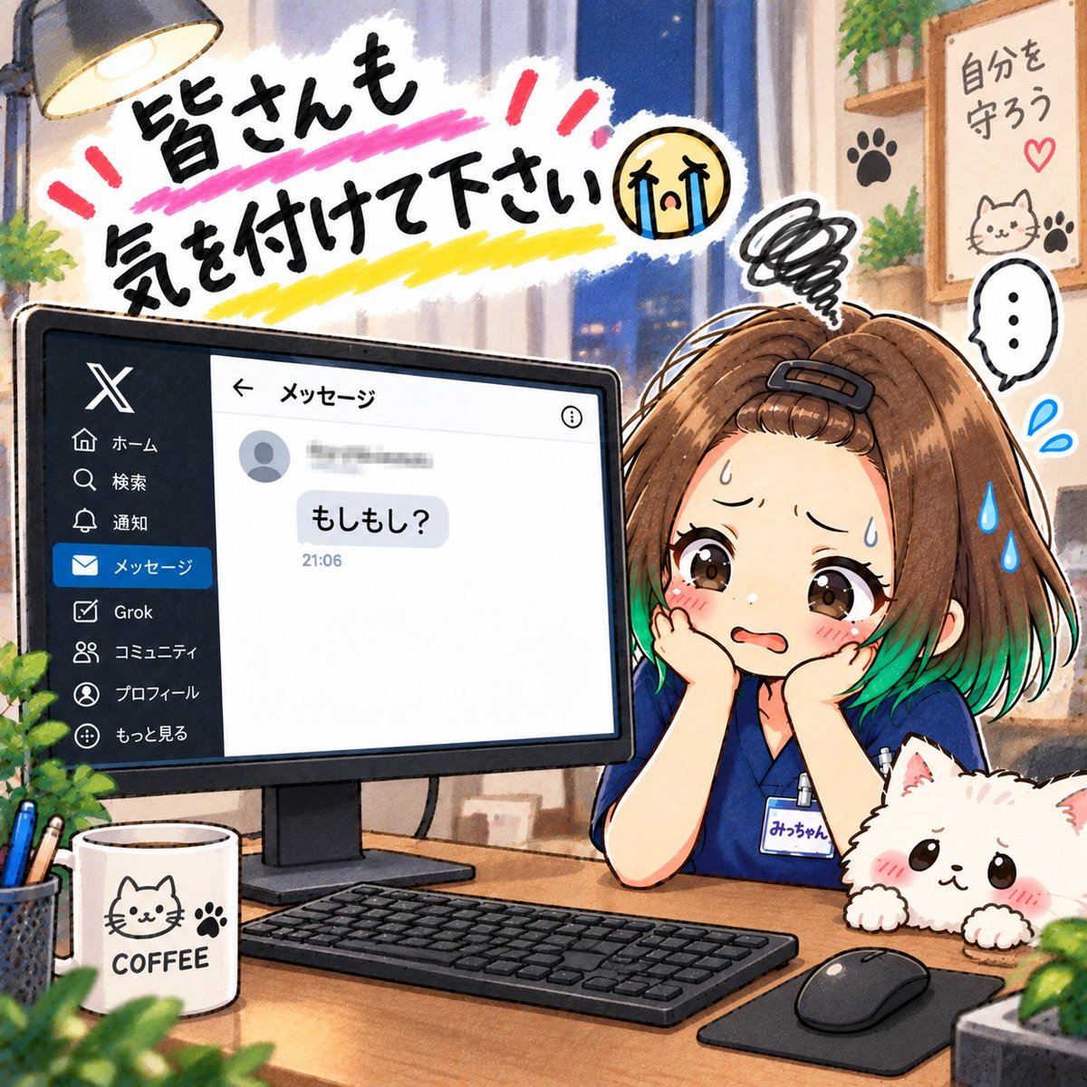 m_yy17_roco's tweet photo. 860人超えた！900人頑張るぞ😎

わいにもフォロワーさんの垢から
もしもし？ とだけDMきた。

今まで関わってくれていた
フォロワーさんのアカウントが
乗っ取られてるのショック😭😭

皆さんも気を付けてください🥲

セキュリティ強化！！😤

あと…副鼻腔炎 悪化気味🫩
まじ鼻水に頭痛 辛すぎるー😇 https://t.co/CJFd8ZqgL5